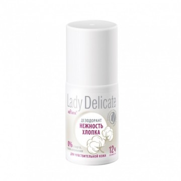 LADY DELICATE Dezodorant “Nežnosť Bavlny” pre Citlivú Pokožku ROLL-ON (50ml)