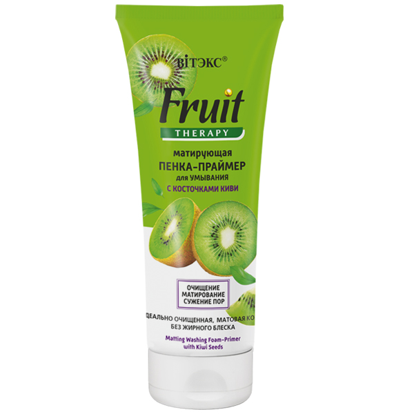 FRUIT THERAPY Matujúca pena-podklad na umývanie s kôstkami z kivi (200ml)