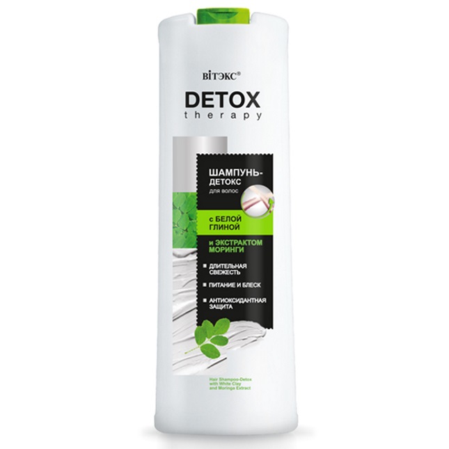 DETOX Therapy Šampón na Vlasy s Bielym Ílom a Extraktom z Moringy (500ml)