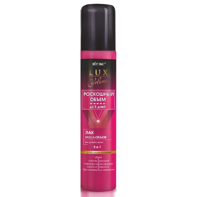 LUX VOLUME Lak na Vlasy Mega Objem Superstrong s Rozprašovačom (215ml)