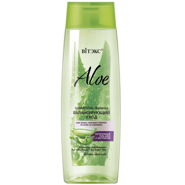 ALOE VERA Šampón-Balance na Mastné Korienky a Suché Končeky (400ml)