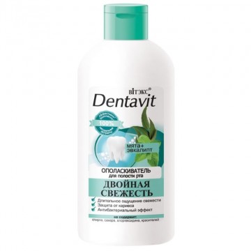 DENTAVIT Ústna Voda - Dvojitý Efekt Mäta a Eukalyptus (285ml)
