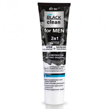BLACK FOR MEN - 2 v 1 Krém po Holení a Hydratačný Balzam s Komplexom Ochrany Det